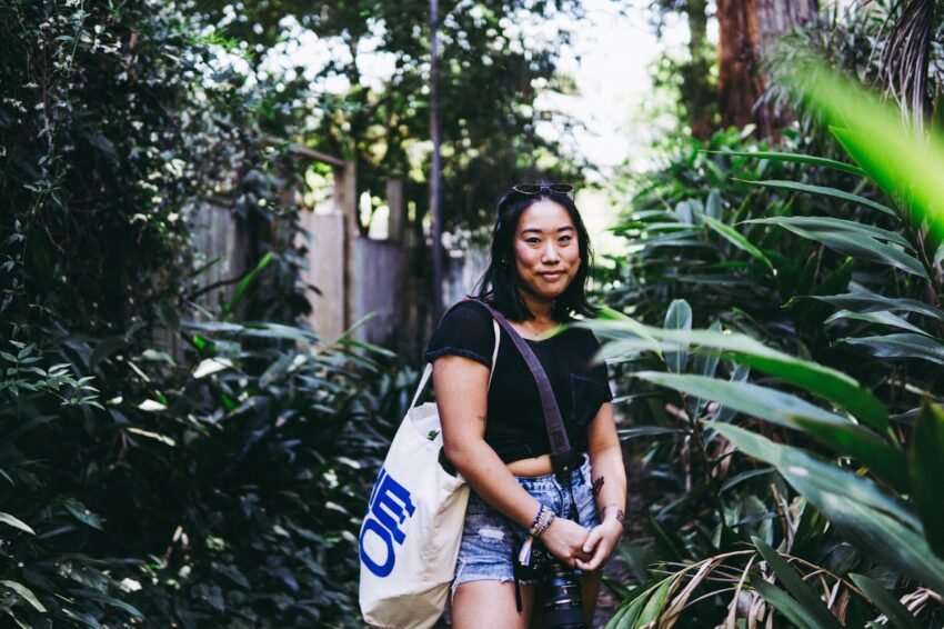 traveler enjoying her trip, embracing slow travel